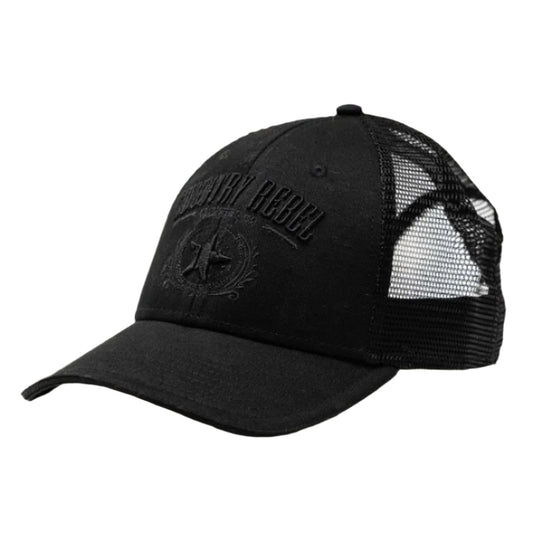 Country Rebel Snapback - Black/Black with Black Logo