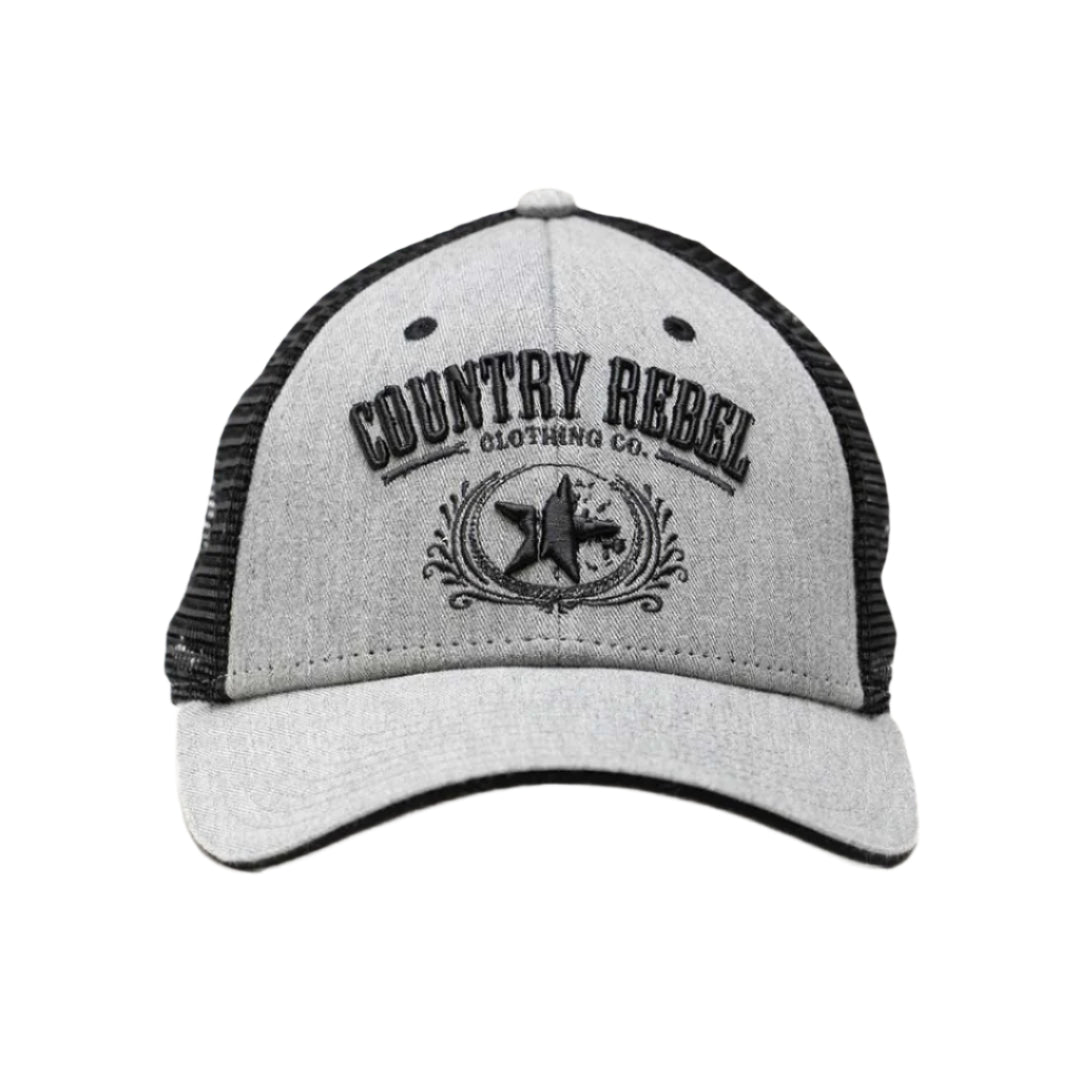 Country Rebel Snapback - Grey/Black with Black Logo