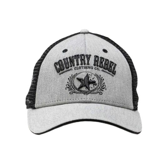 Country Rebel Snapback - Grey/Black with Black Logo