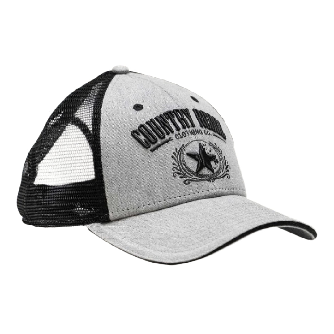 Country Rebel Snapback - Grey/Black with Black Logo