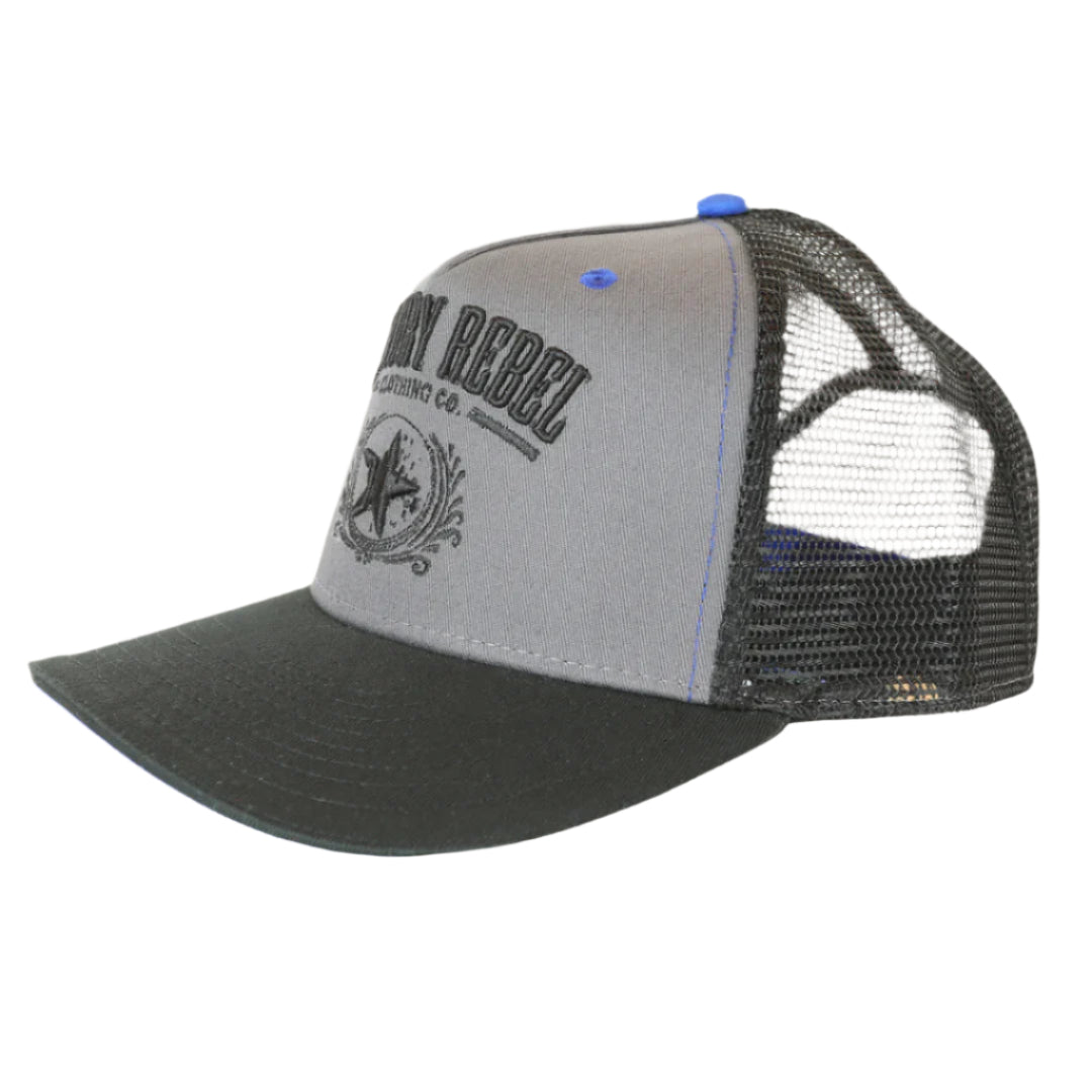 Country Rebel Snapback Grey/Black - Black Logo
