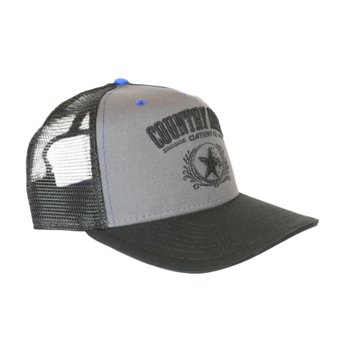 Country Rebel Snapback Grey/Black - Black Logo