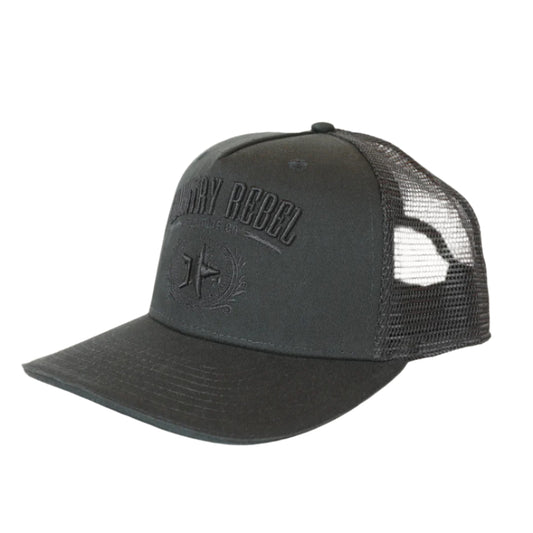 Country Rebel Snapback Black/Black - Black Logo