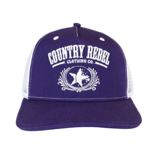 Country Rebel Snapback Purple/White - White Logo