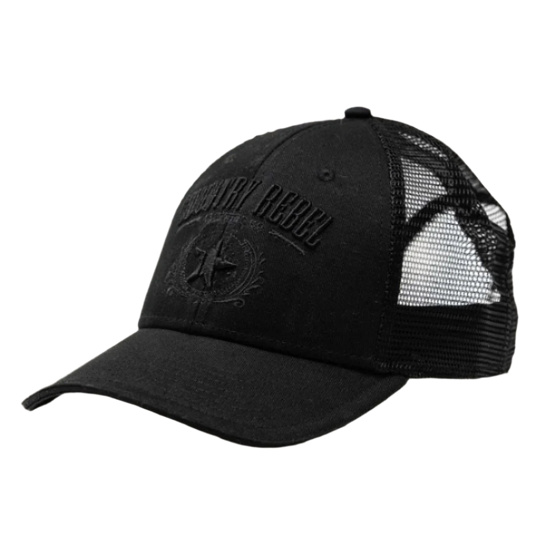 Country Rebel Snapback - Black/Black with Black Logo
