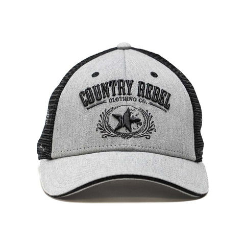 Country Rebel Snapback - Grey/Black with Black Logo