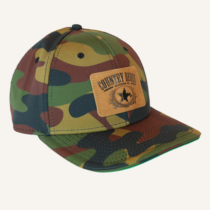 Country Rebel Snapback All Camo - Leather Patch