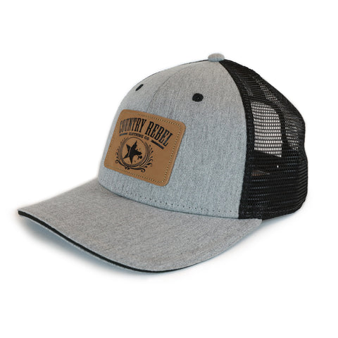 Country Rebel Snapback Grey/Black - Leather Patch